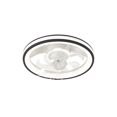 Ventilador de Techo con Luminario LED de 110 V CA 50/60 Hz / 88 W /4500 Lm / 6500 - 4 000 - 2 700 K /3 Tonos de Luz / 501 mm / 6 Velocidades / Dimeable / Color Blanco y Negro.