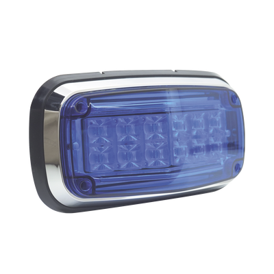 Luz de advertencia 8 X 4", Color Azul, IP67, SAE, Ideal para Ambulancias