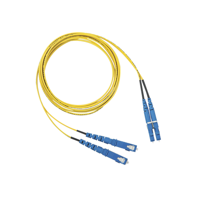 Jumper de Fibra Optica Monomodo 9/125 OS2, LC-SC Duplex, OFNR (Riser), Color Amarillo, 10 Metros (32.81 Pies)