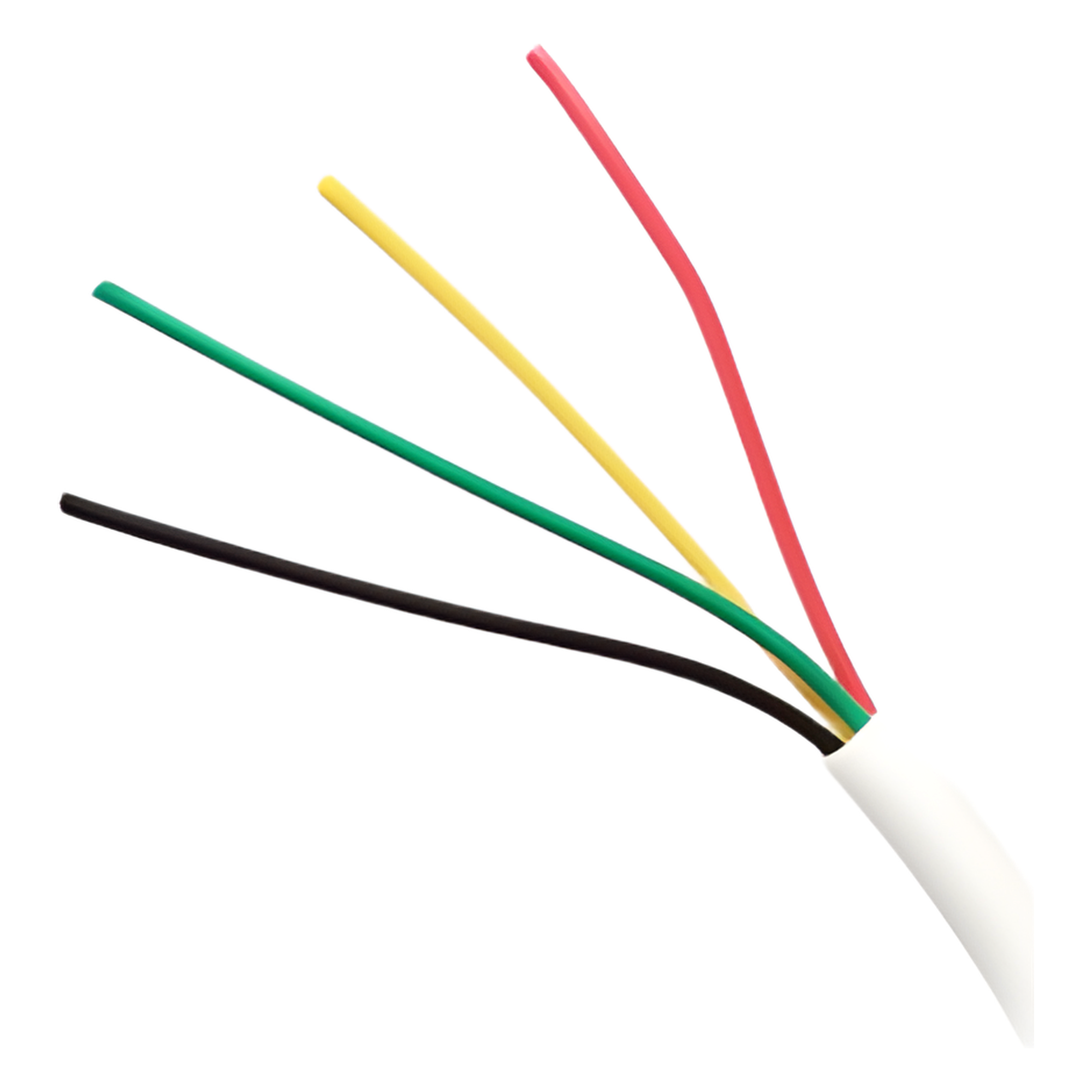 Bobina de Cable de 305 Metros (1000 Pies), 4 x 18 AWG, Aislamiento Individual de Policloruro de Vinilo (PVC), con Propiedades Antiflama, para Aplicaciones en Sistemas de Seguridad.