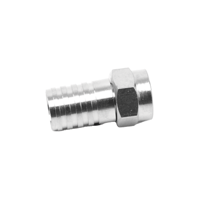 Conector F Macho, Plegable de Doble Blindaje para cable RG-59, Cuerpo de Bronce Niquelado.