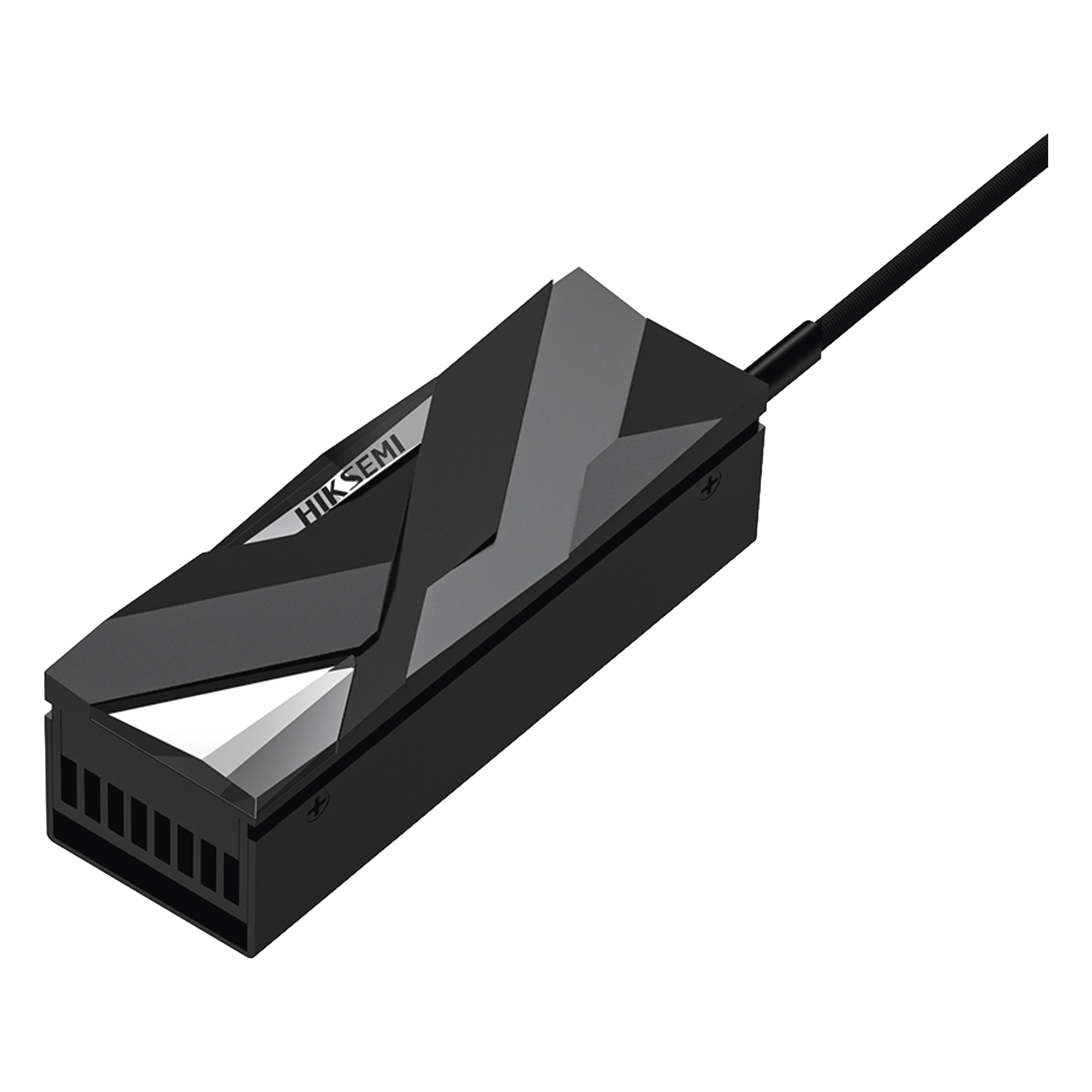 Disipador de Calor Activo para SSD M.2 2280 / Aleación de Aluminio / Ventilador PWM / Reducción ≤30°C / 4 Pines / 73 x 22 x 9 mm — HIKSEMI by HIKVISION · SKU HS-RADIATOR-MHF1