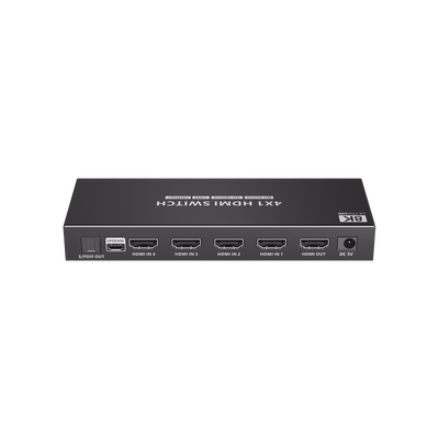 Switch Conmutador HDMI 4X1 | 4 Entradas 1 Salida | Velocidad de trasmisión 48 Gbps | Resolución 8K | Salida de audio | HDCP 2.3
