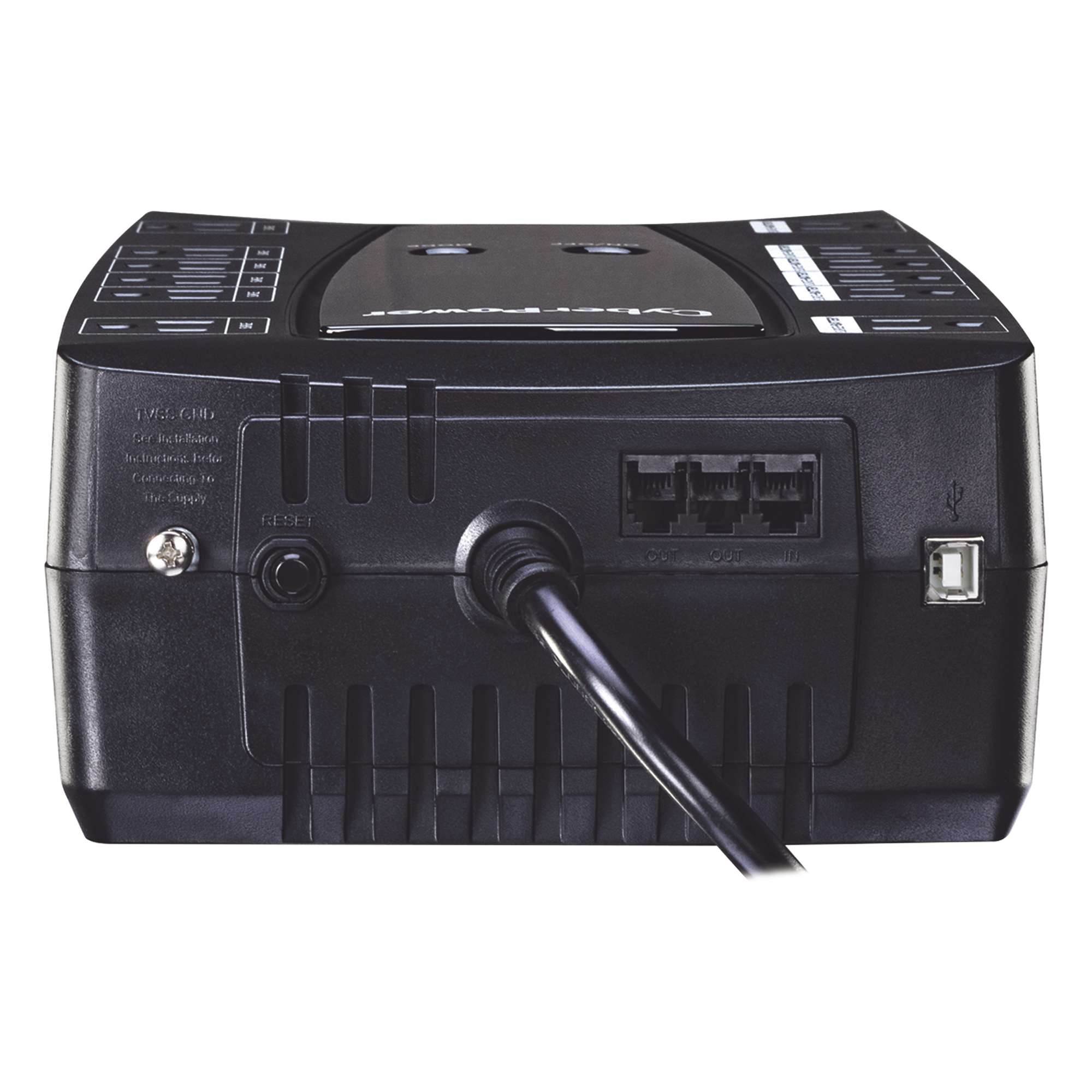 UPS de 750 VA/450 W, Topología Línea Interactiva, Entrada 120 Vca NEMA 5-15P, Tipo Gabinete Compacto, Con 12 Tomas NEMA 5-15R