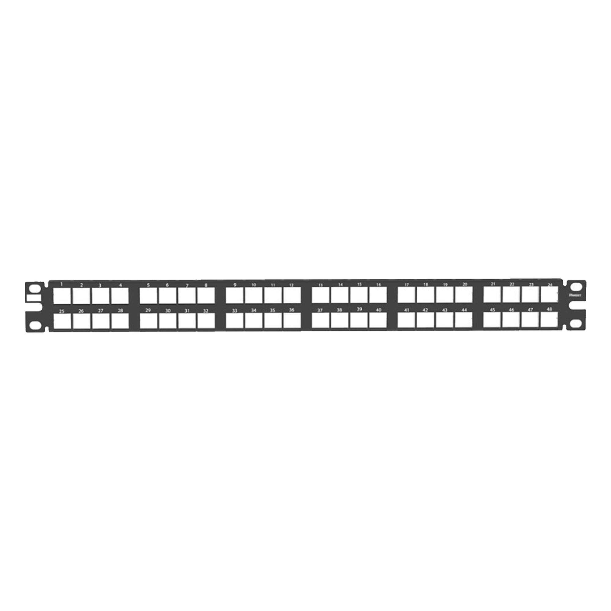 Panel de Parcheo Modular de Alta Densidad, Keystone (Sin Conectores), Identificación con Etiqueta Adhesiva, de 48 Puertos en 1 UR — PANDUIT · SKU NKPP48HDY