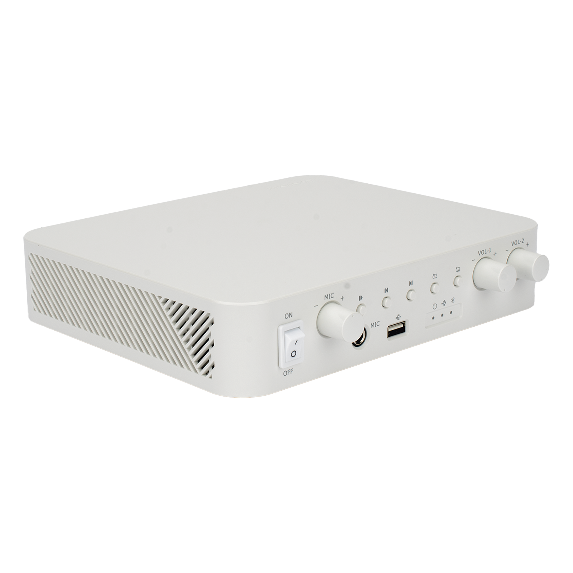 Amplificador | Bluetooth | 2 Canales con Control de volumen Independiente | 30 W por Canal | Salida 4-8 ohms x 2 | 100V COM x 2 | Una Zona | Música Ambiental — HIKVISION · SKU DS-QAE0A60G1-VB