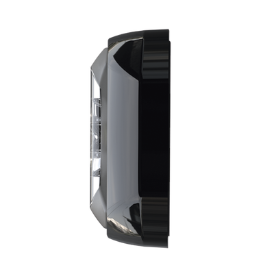 Luz Auxiliar de 18 LED, Tricolor, Rojo/Blanco/Ambar, Lente Transparente, Bisel Negro, SAE