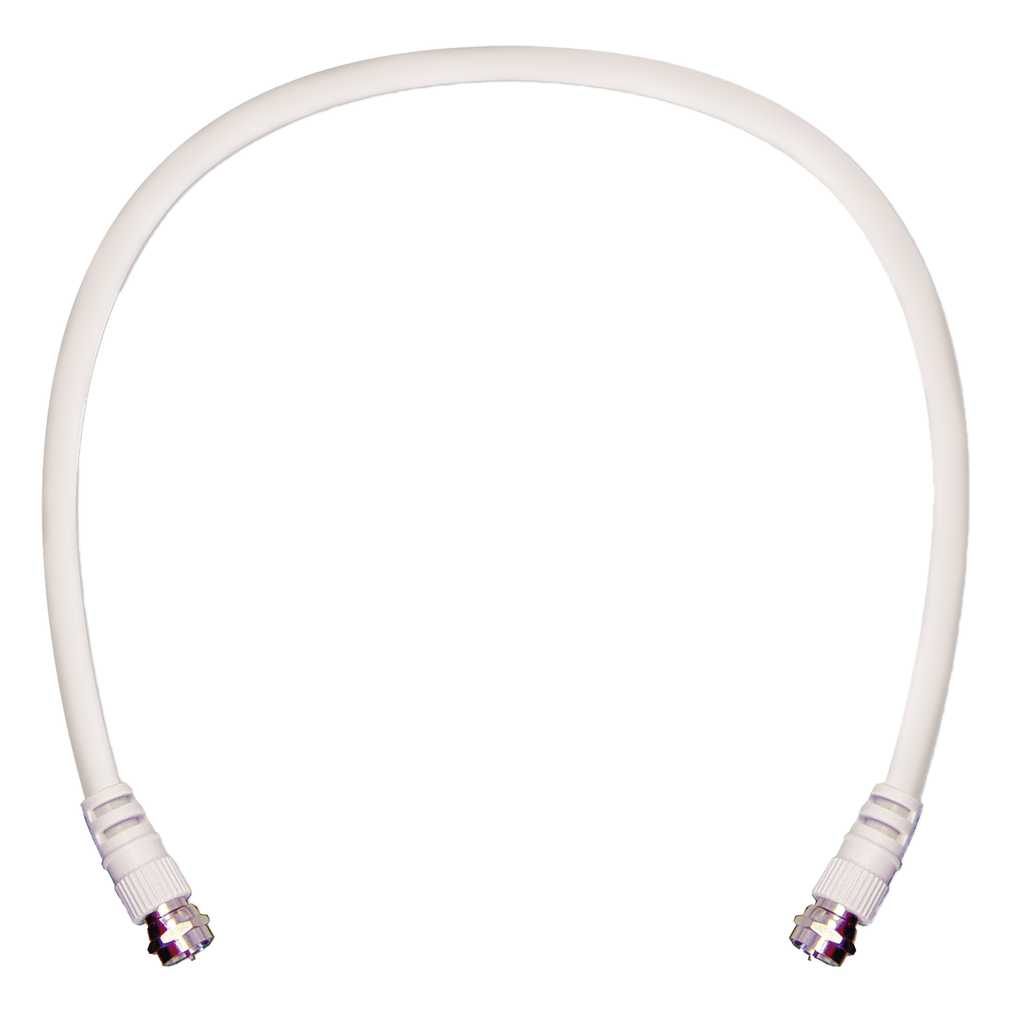 Jumper Coaxial con Cable Tipo RG-6 en Color Blanco de 60.96 Centímetros (24 Pulgadas) de Longitud y Conectores F Macho en Ambos Extremos. 75 Ohm de Impedancia. — WILSONPRO / WEBOOST · SKU 950-602
