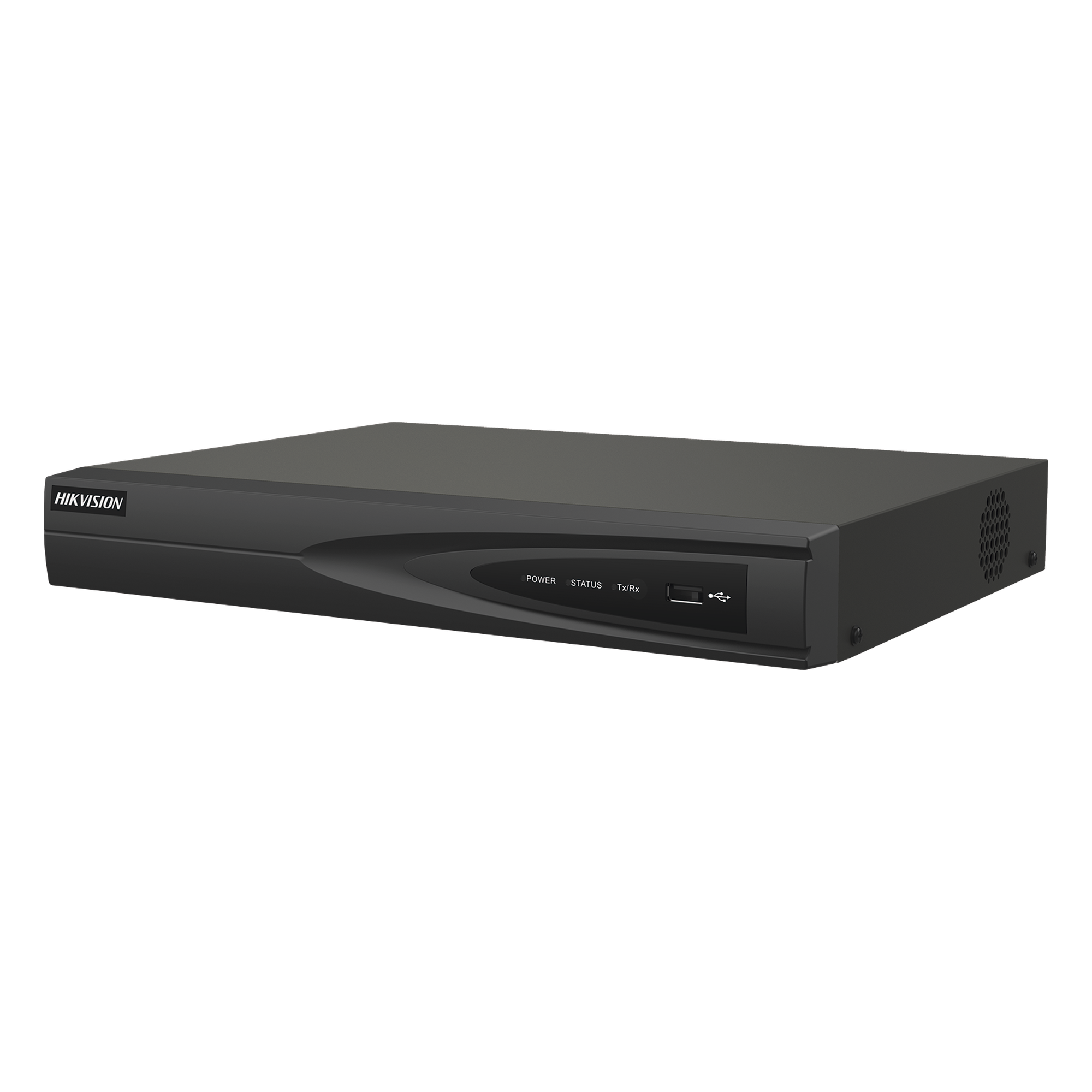 NVR 8 Megapixel (4K) (Compatible con Cámaras ACUSENSE) / 4 canales IP / 4 Puertos PoE+ / 1 Bahía de Disco Duro / Salida de Vídeo en 4K / 300 Metros PoE Modo Extendido — HIKVISION · SKU DS-7604NI-Q1/4P(D)