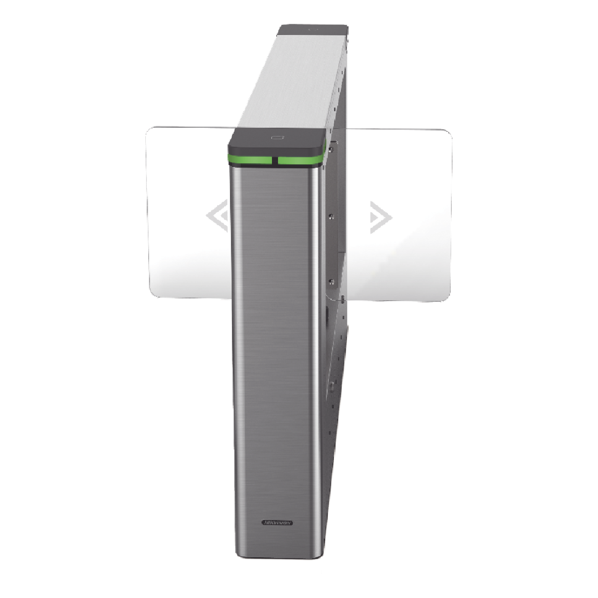 Torniquete Swing CENTRAL para Ampliar Numero de Carriles / Incluye Panel y Lectores de Tarjeta / TCP/IP Administrable por iVMS-4200 (Requiere Torniquete Izquierdo) / Carril de 90 cms / 6,000,000 MCBF / 12 Pares de IR — HIKVISION · SKU DS-K3B501SX-M/M-DP90