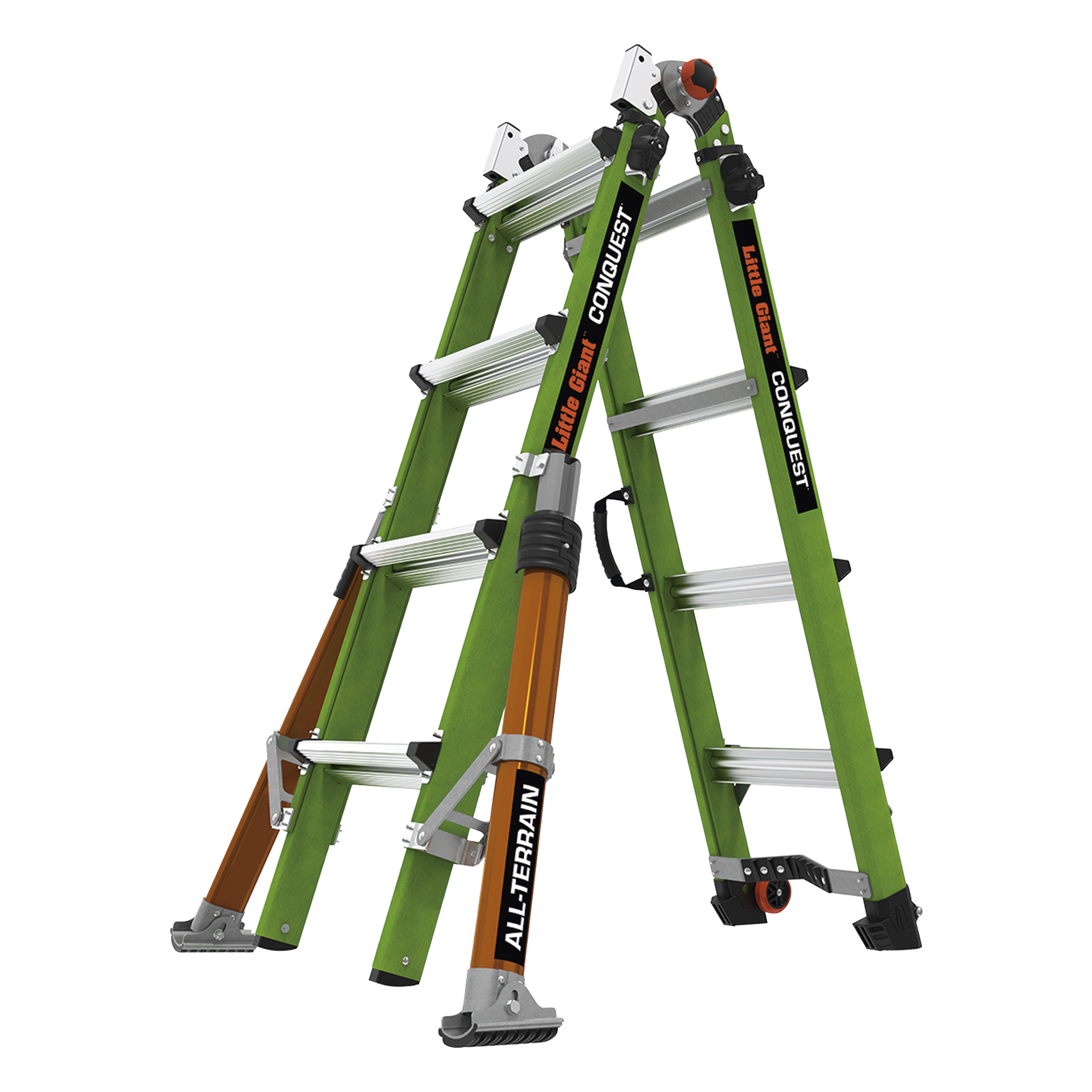 Escalera Multi-Posiciones de 6.7 m (22') para Suelos Inclinados o con Desniveles. — Little Giant Ladder Systems · SKU CONQUEST2.0