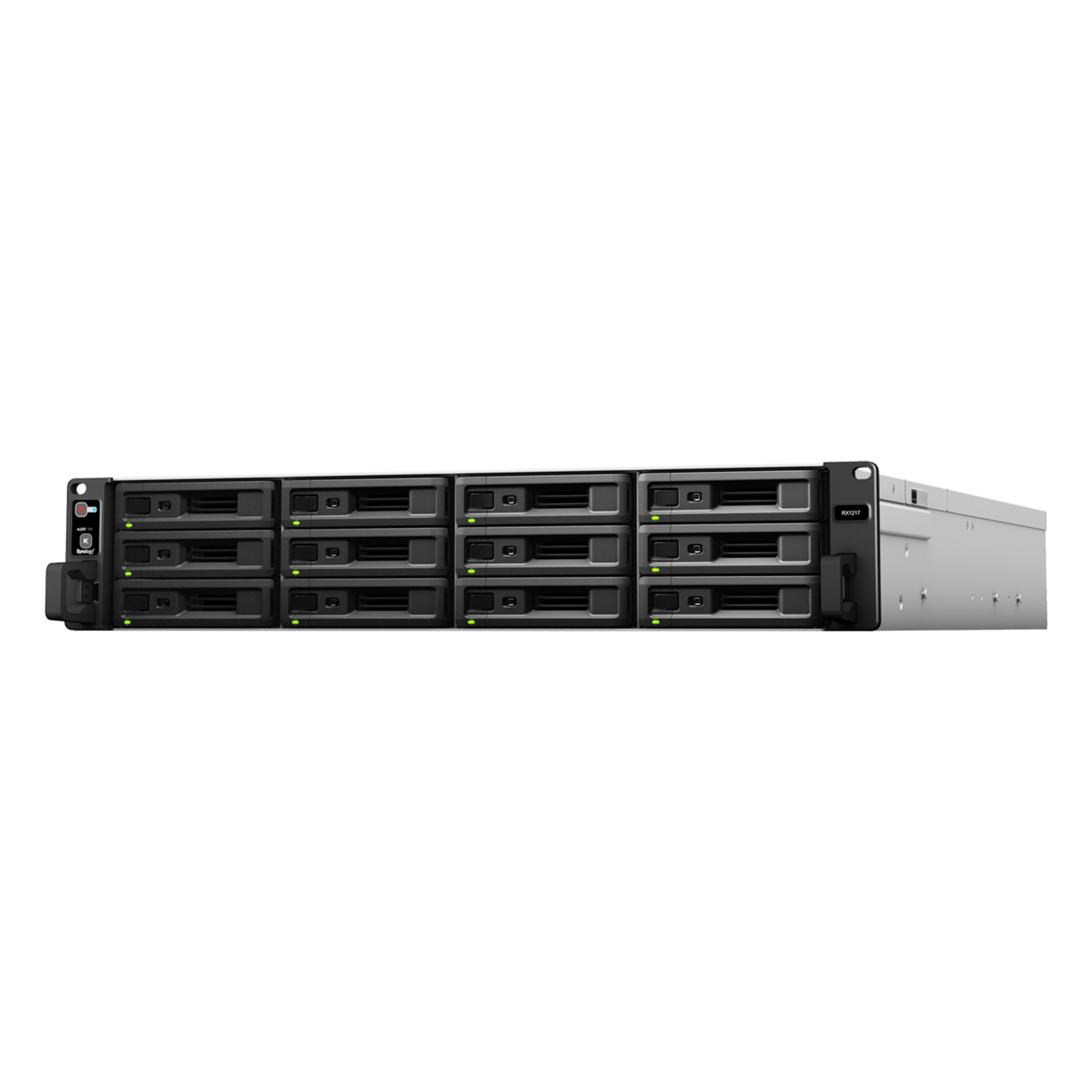 Unidad de Expansión Synology RX1217/RX1217RP | 12 Bahías de Disco | Compatible con SATA 3.5” y 2.5” | Expansión de Volumen en Línea | Fuentes de Alimentación Redundantes (RX1217RP) | Administración con — SYNOLOGY · SKU RX-1217