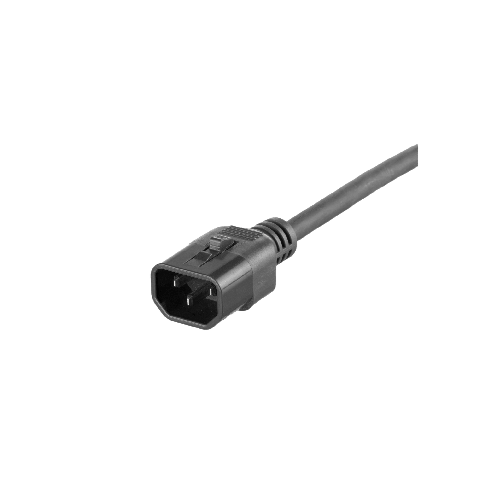 Cable de Alimentación Eléctrica Con Bloqueo Doble de Seguridad, de IEC C14 a IEC C13, 6 ft. de Largo, Color Negro, Paquete de 10 Piezas