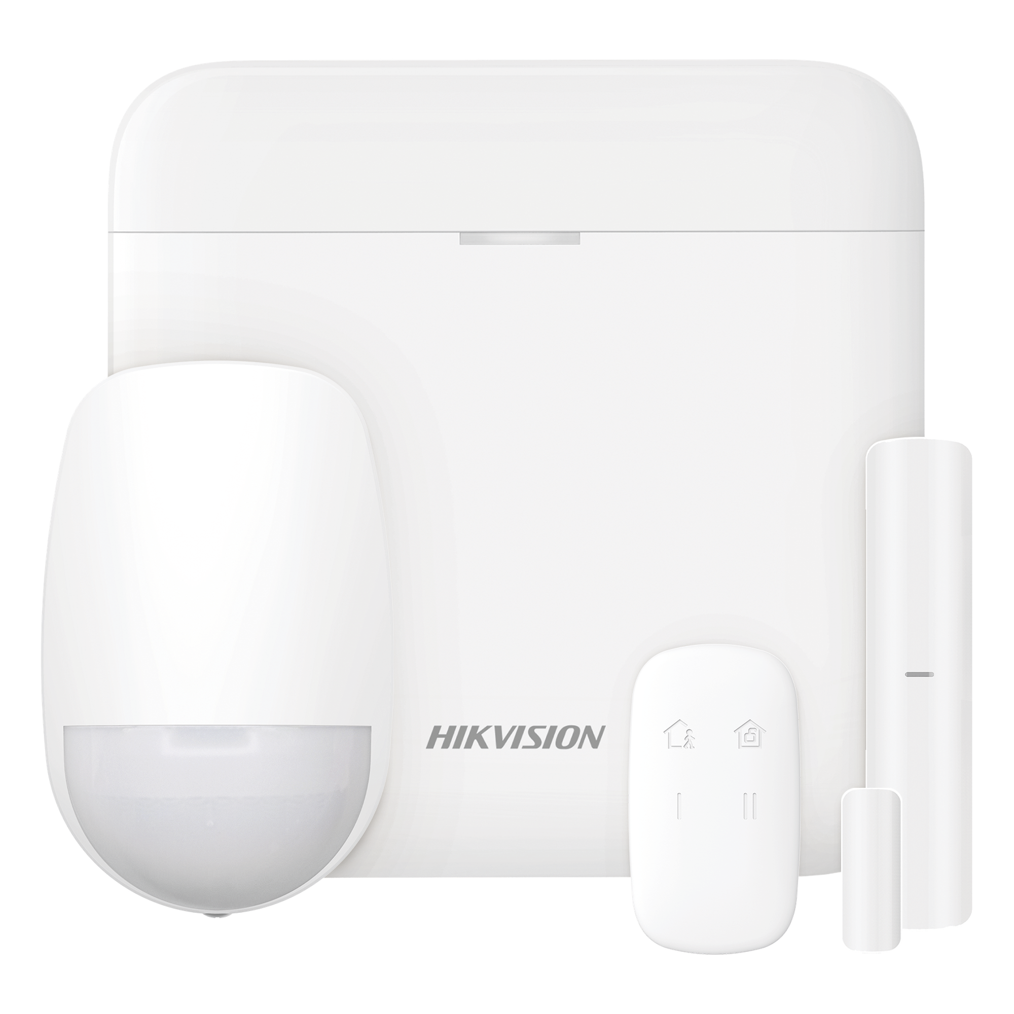 (AX PRO) KIT de Alarma AX PRO con GSM (3G/4G) / Incluye: 1 Hub con bateria de respaldo / 1 Sensor PIR / 1 Contacto Magnético / 1 Control Remoto / Wi-Fi / Compatible con Hik-Connect P2P — HIKVISION · SKU DS-PWA48-KS