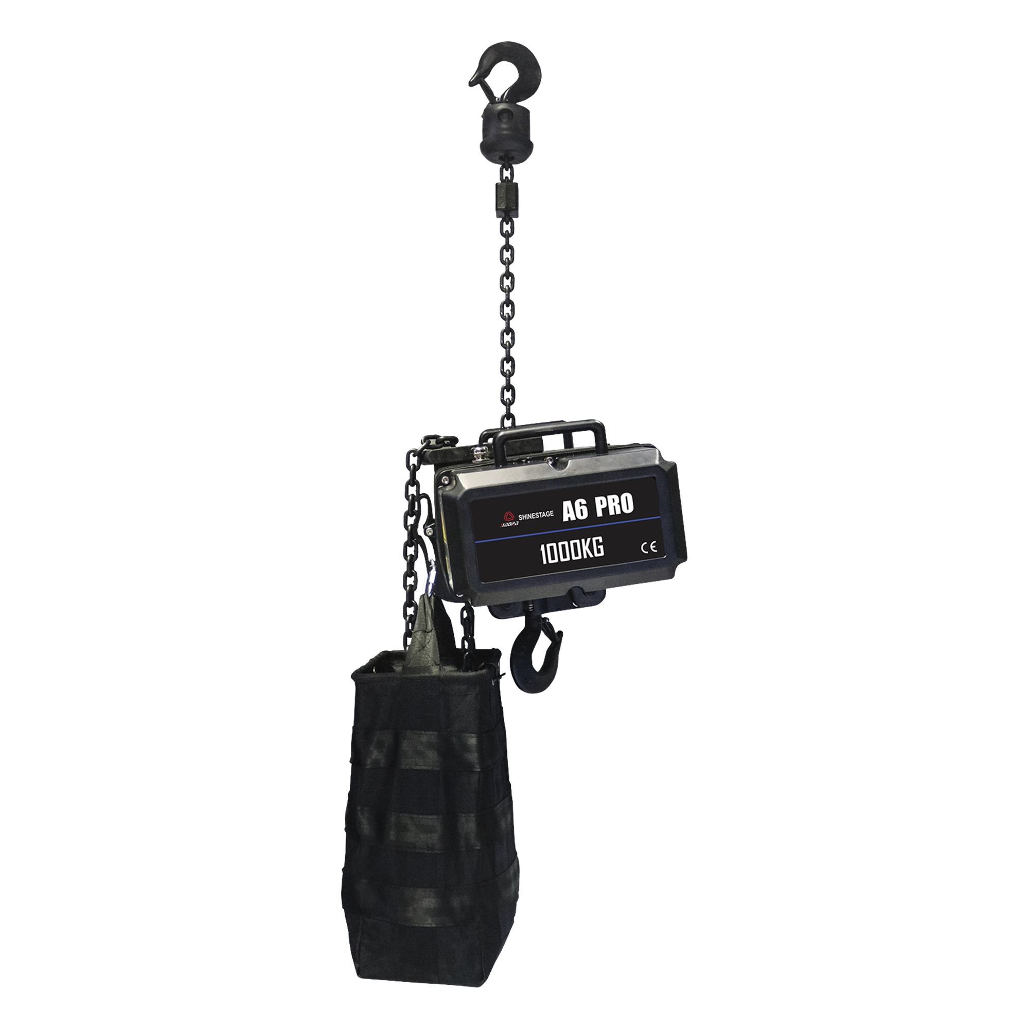Polipasto Eléctrico / Motor de Elevación 220V | 1 Tonelada | 25m Cadena | IP66 Exterior | Case de Vuelo Incluido — SHINESTAGE · SKU YS-A6PRO