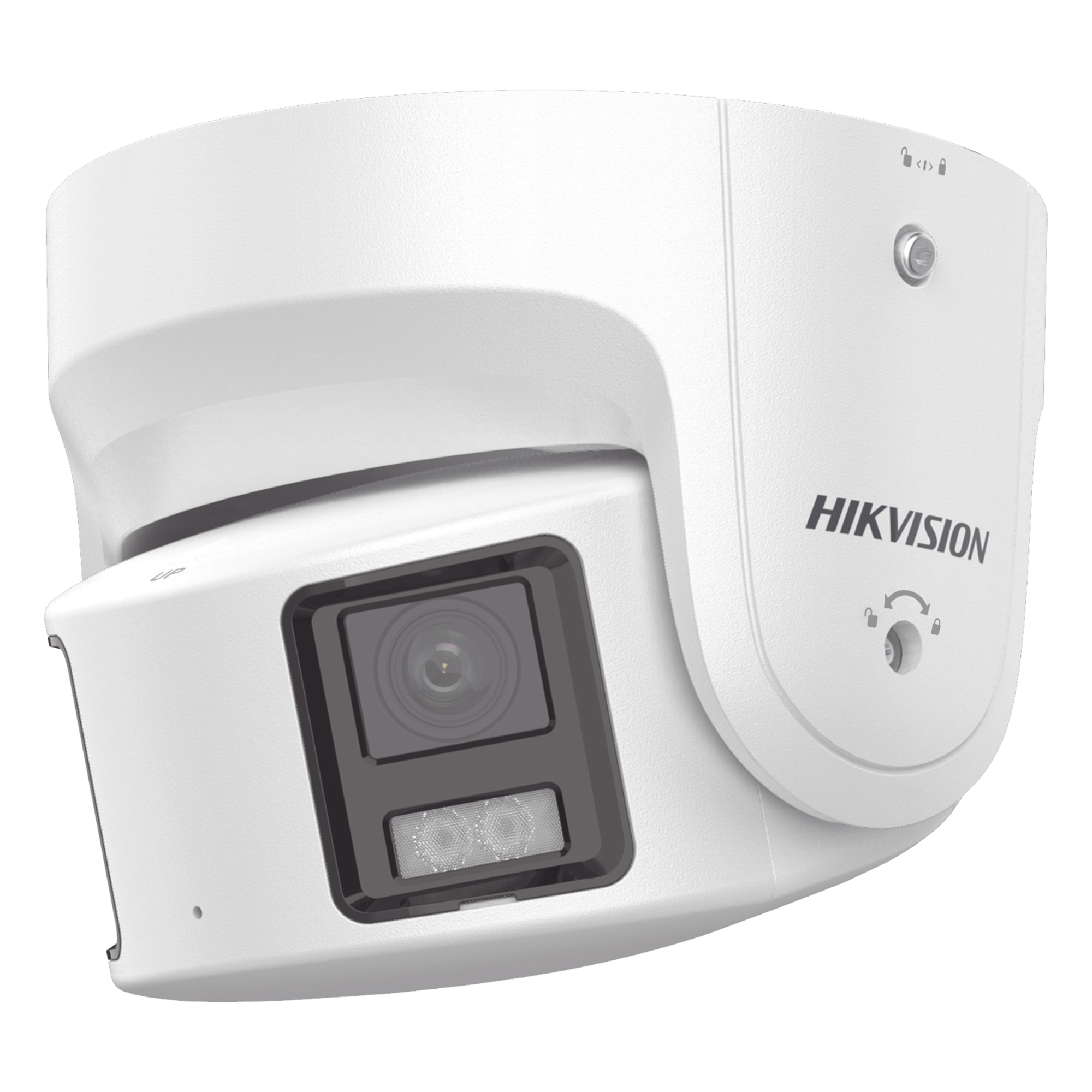 [PROTECCIÓN ACTIVA] Turret IP Panorámica 8 Megapíxel / 2 Lentes 4 mm (180°) / Imagen a Color 24/7 (ColorVu) / PoE / WDR 130° / IP67 / ACUSENSE / Luz Estroboscópica y Alarma Audible / 30 mts Luz Blanca / Micro SD — HIKVISION · SKU DS-2CD2387G2P-LSU/SL(C)