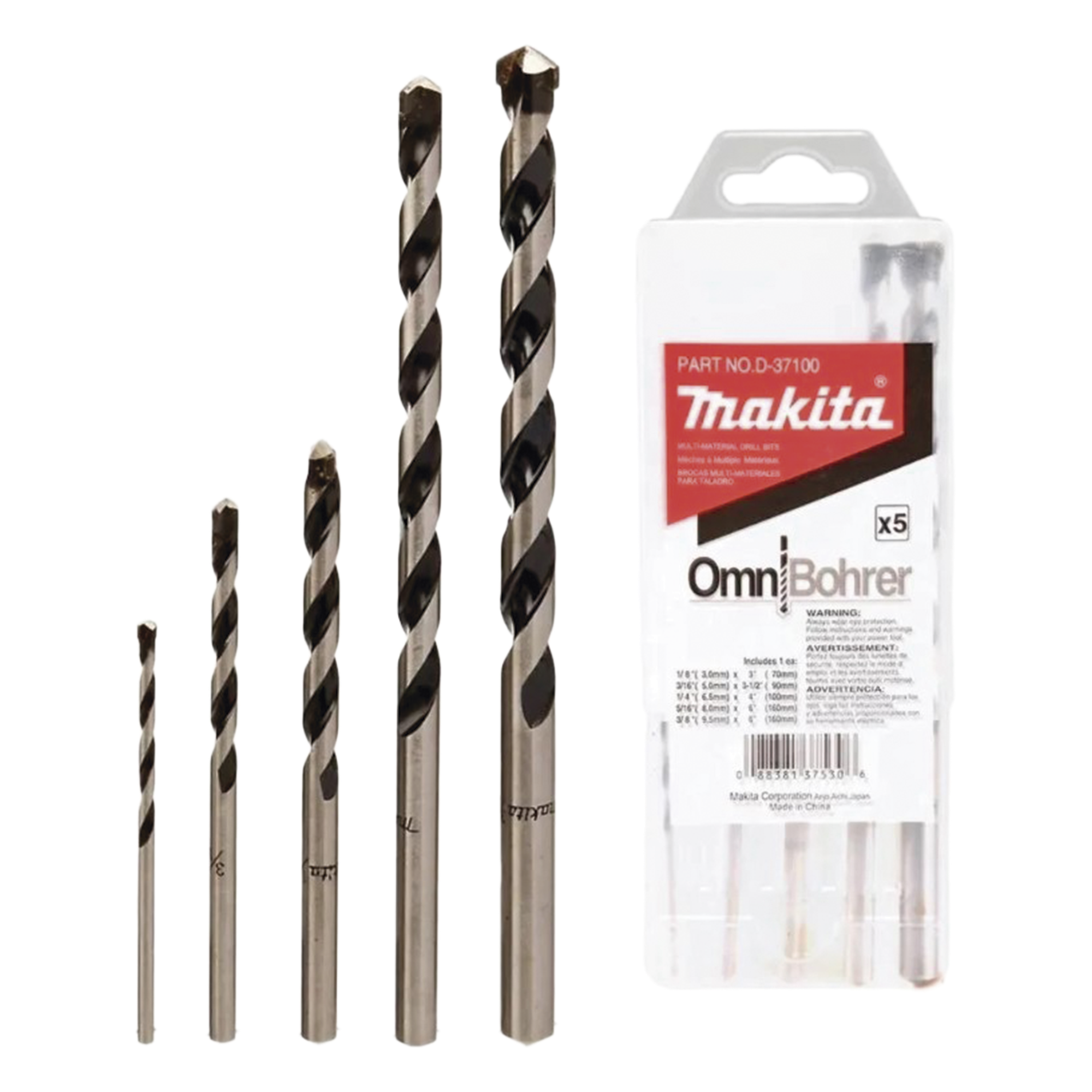 Juego de 5 Brocas para Concreto  — MAKITA · SKU D37100
