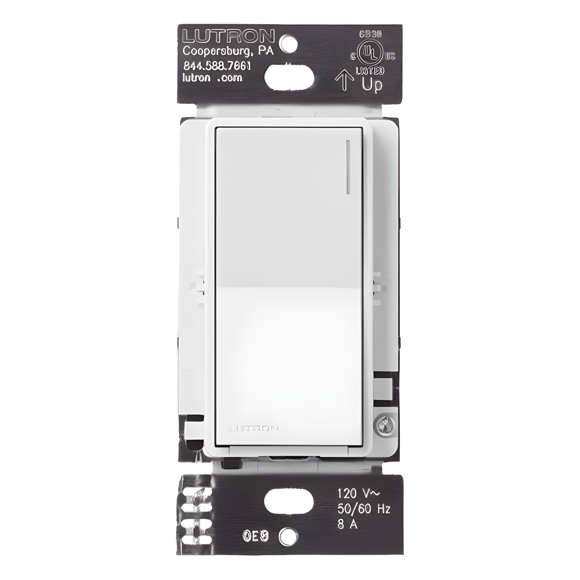 Apagador auxiliar Sunnata de pared para control de 3 vías o escalera, 120 V, compañero cableado del apagador principal del sistema RadioRA 3, color blanco brillante (White) — LUTRON RADIORA 3 · SKU RRSTRSWH