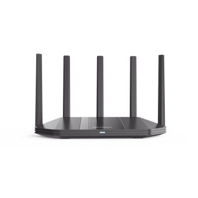 Router Inalámbrico / Wifi 6 / Hasta 1800 Mbps / MESH / Doble Banda AC (2.4 GHz y 5 GHz) / 4 Puertos 1000 Mbps /  5 Antenas Omnidireccional / Interior / Beamforming Optimizado /  Administración Gratuita desde la Nube — HIKVISION · SKU DS-3WR18X