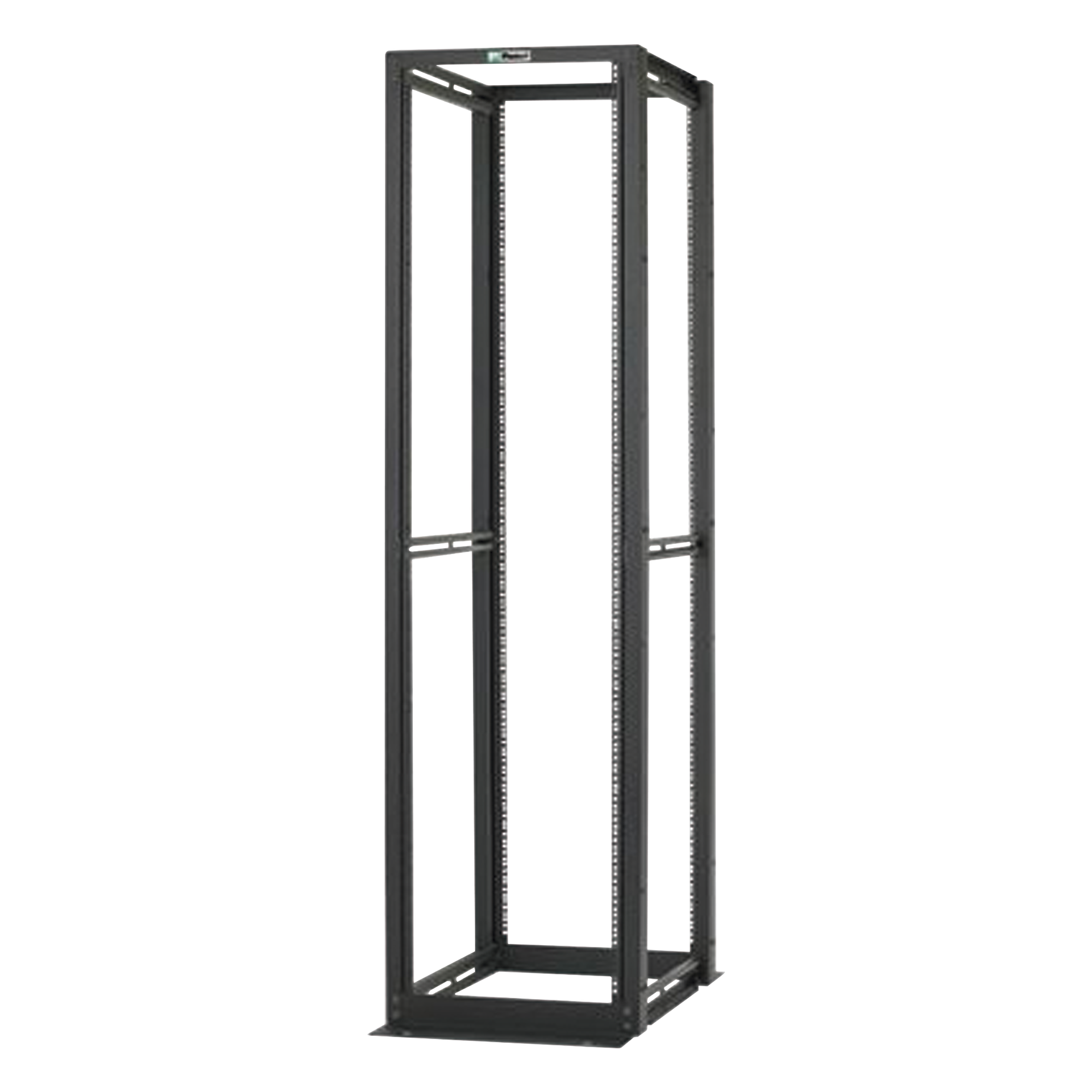 Rack de Cuatro Postes Estándar de 19", Rieles Numerados y Roscados #12-24, Profundidad Máxima de 30 in, 45 Unidades de Rack, Color Negro