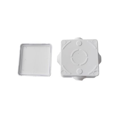 Caja de Derivación IP / IP55 / IK07 / 4 Entradas / 80 x 80 x 50 mm (3.15 x 3.15 x 1.97 in) / ABS Antiflama — LINKEDPRO · SKU LP-WBX-80