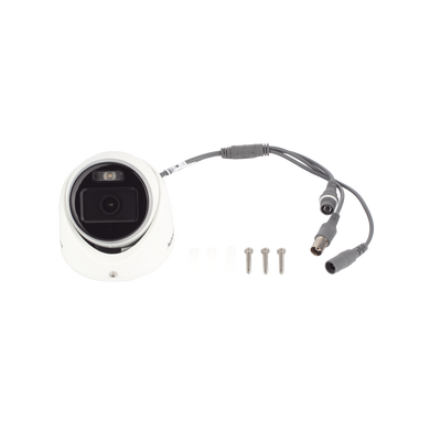 [Dual Light + ColorVu] Turret TURBOHD 2 Megapixel (1080p) / Lente 2.8 mm / 20 mts IR + 20 mts Luz Blanca / Gran Angular 105° / Exterior IP67 / Micrófono Integrado / dWDR / 4 Tecnologías / Metal