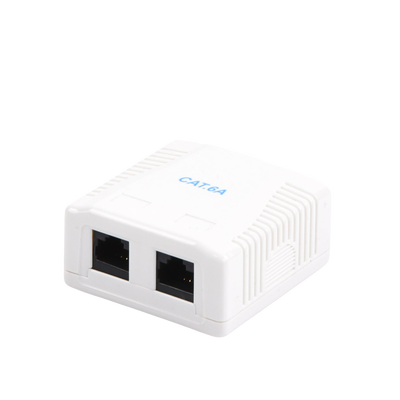 Caja de Pared con 2 Puertos, Incluye 2 Jacks UTP Cat6A