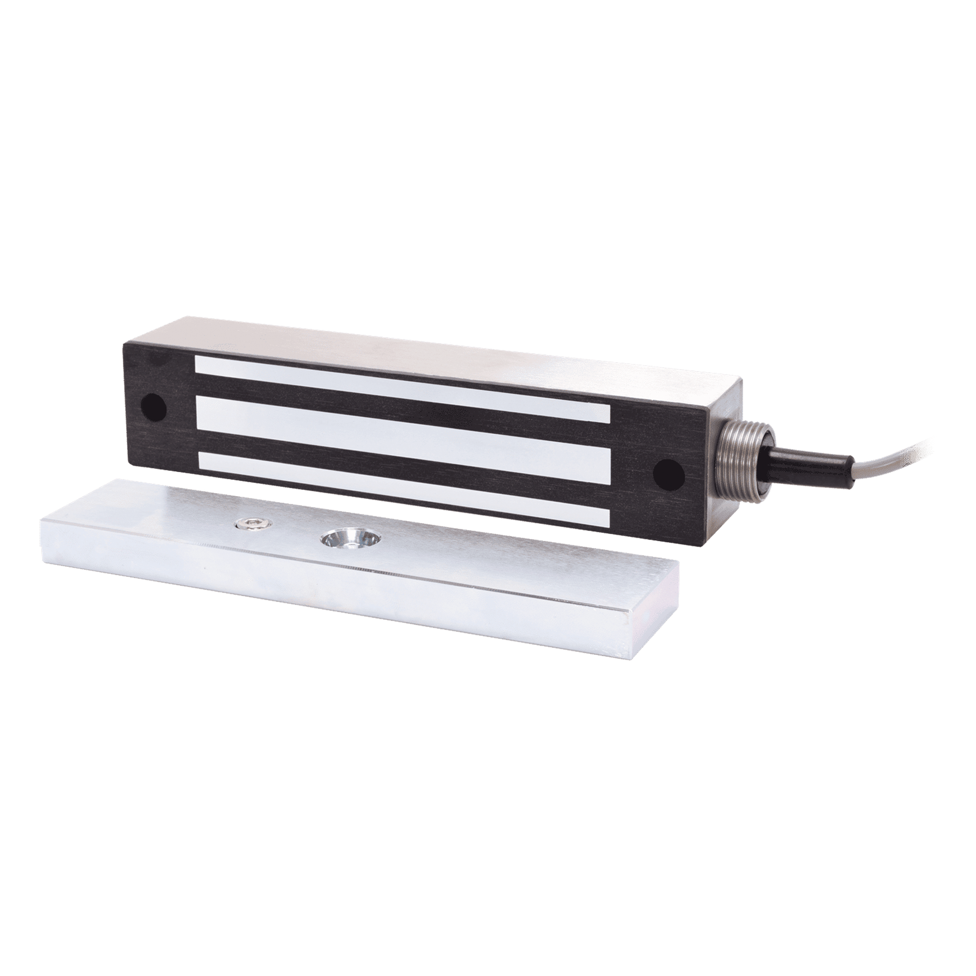 Chapa Magnética Electromagnética / 600 lb (272 kg) / IP65 / 12/24 VDC Seleccionable / Cable Acorazado 18" (457 mm) / Sin Magnetismo Residual — ENFORCER SECOLARM · SKU E942FC600AR