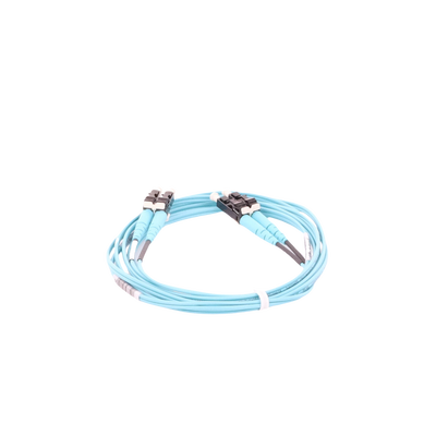 Jumper de Fibra Optica Multimodo 50/125 OM3, LC-LC Duplex, OFNR (Riser), Color Aqua, 2 Metros (6.56 Pies)