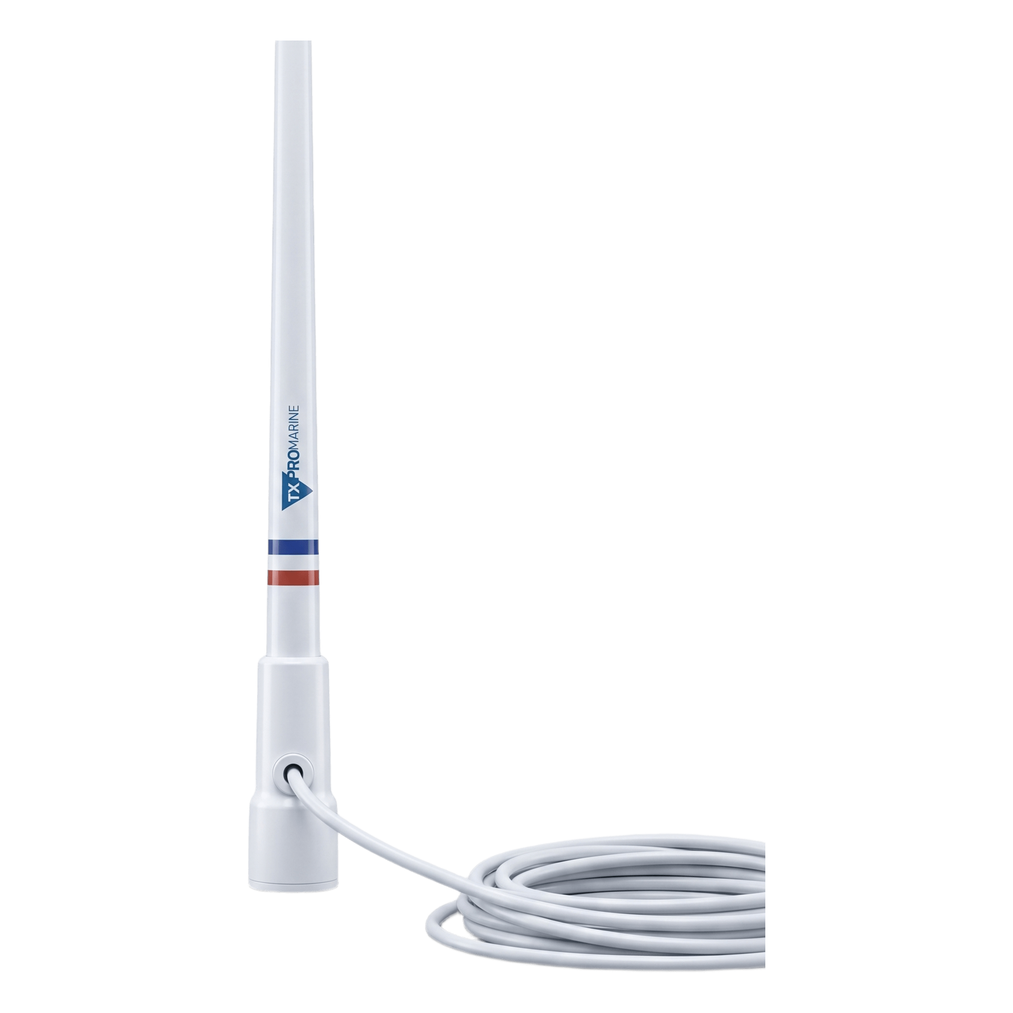 Antena Marina VHF / Fibra de Vidrio / 156-163 MHz / 6.5 dBi / Cable 10 m (32.8 ft) / PL-259 / Exterior IP67
