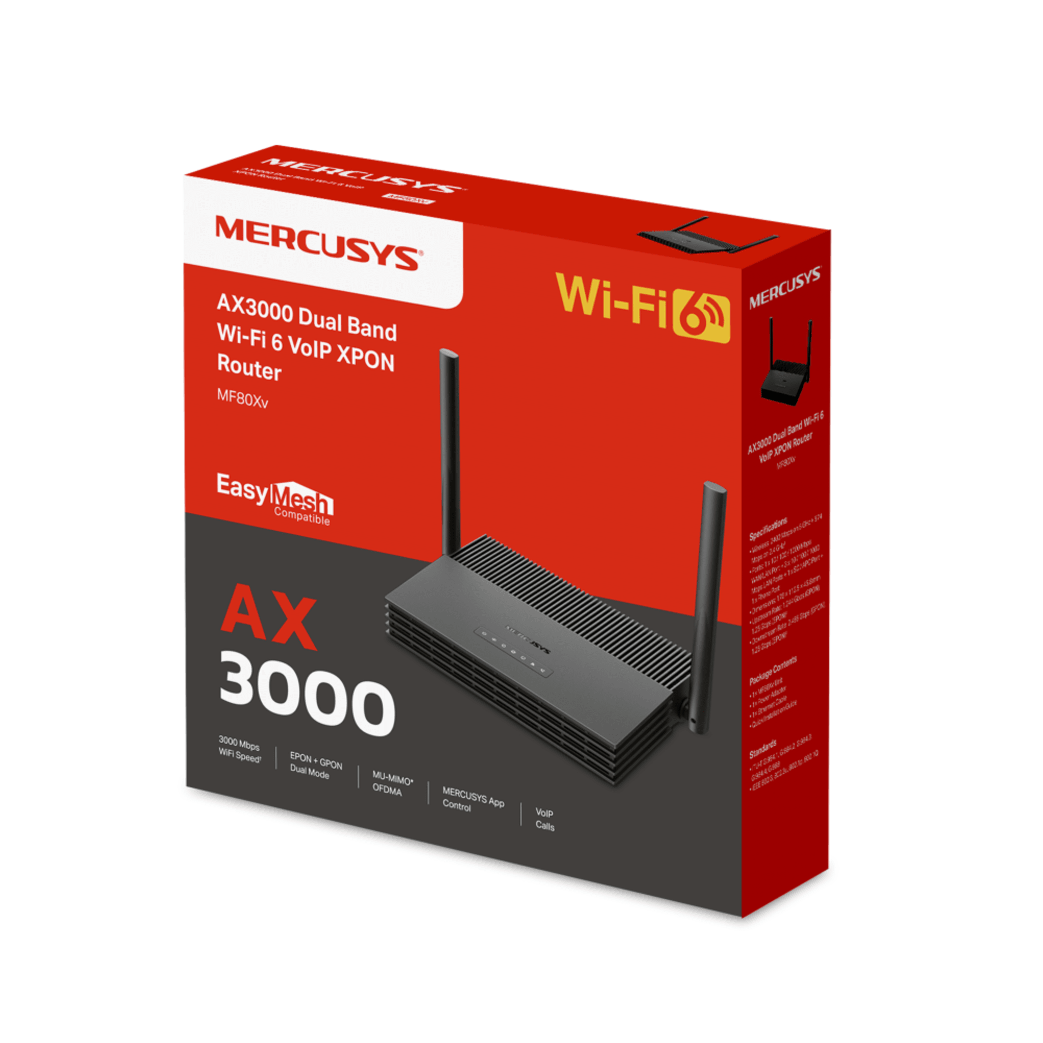 ONU/ONT - XPON Router WiFi 6 AX 3000 / 1 Puerto PON SC/APC / 1 Puerto WAN/LAN Gigabit / 3 Puertos LAN 10/100/1000 MBPS / Soporta AgiNet Config - AgiNet ACS (herramienta de gestón remota)