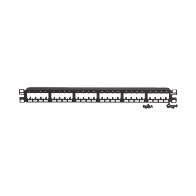 Panel de Parcheo Modular Mini-Com (Sin Conectores), Plano de Instalación al Ras, Sin Blindaje, de 24 Puertos, 1UR