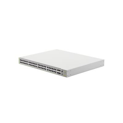 Switch PoE+ Administrable CentreCOM GS980M, Capa 3 de 48 puertos 10/100/1000Mbps + 4 SFP Gigabit, 740 W
