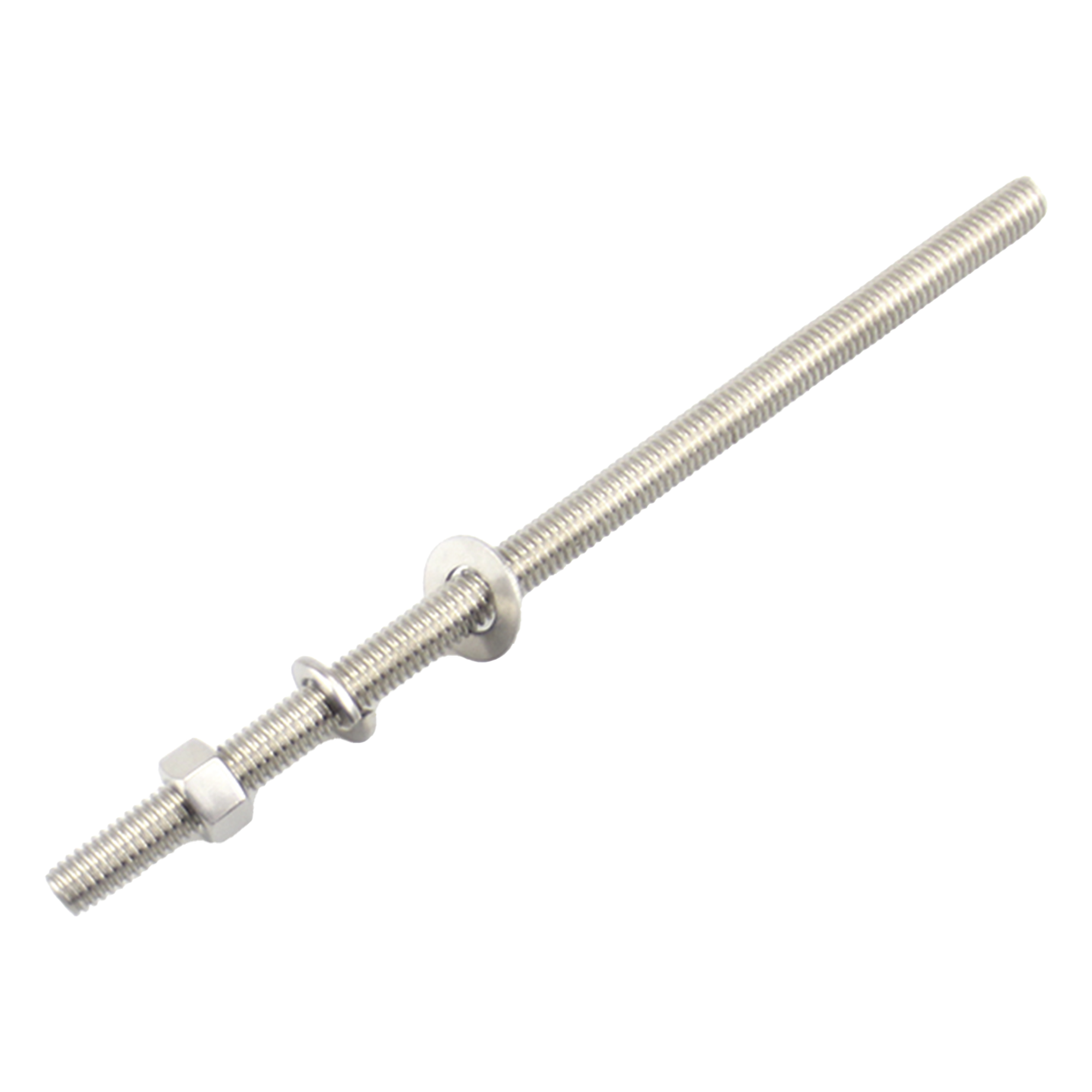 Kit de 10 Varillas Roscadas de 3/8 x 12 in, con Arandelas Planas, Arandelas de Seguridad y Tuercas. — SYSCOM TOWERS · SKU CH-120