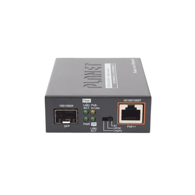 Convertidor de Medios PoE, 1 Puerto RJ45 Gigabit con Salida PoE 802.3af/at/bt (Hasta 60 W)/ 1 Puerto SFP 100/1000BASE-X