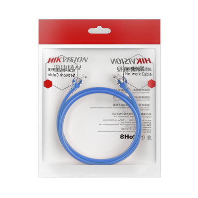 Cable de Parcheo (Patch Cord) / UTP / Cat. 6 (24 AWG) / 0.50 Metros (1.64 Pies) / Color Azul / Ideal para PoE+ / Interior — HIKVISION · SKU DS-1NP6UEC0-050-B