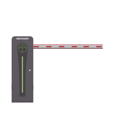 Barrera Vehicular con Brazo Iluminado Led 4 mts INCLUIDO / Derecha / Alto Desempeño / Brushless / Semáforo Rojo-Verde en Gabinete / Incluye 2 Controles Remotos — HIKVISION · SKU KT-320-LED(4MR)