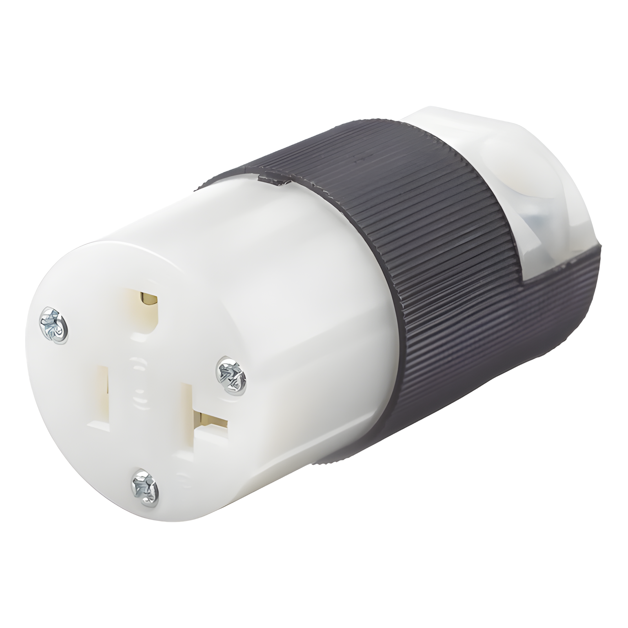 Conector Entrada Recta/ 20 A 125V/ 2 Polos 3 Hilos/ Nema 5-20 R/ Grado Industrial- Comercial / Color Negro-Blanco. — HUBBELL · SKU HUB-HBL5369C