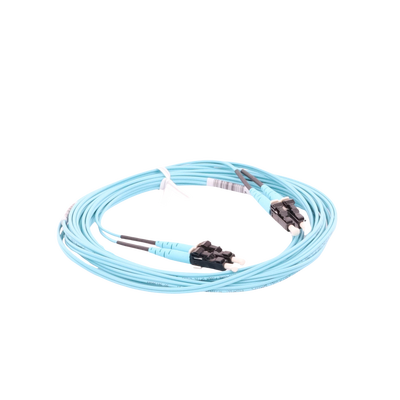 Jumper de Fibra Optica Multimodo 50/125 OM3, LC-LC Duplex, OFNR (Riser), Color Aqua, 5 Metros (16.40 Pies)