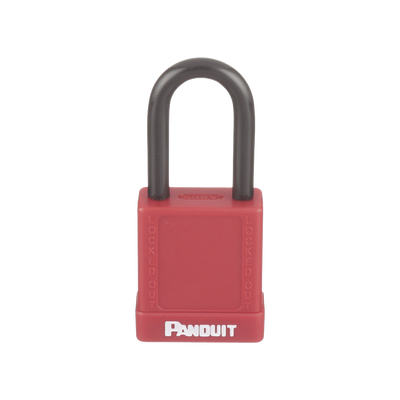 Candado de Bloqueo LOTO de Seguridad Dieléctrico, Con Llave Única, Diámetro de 6.5 mm, Color Rojo