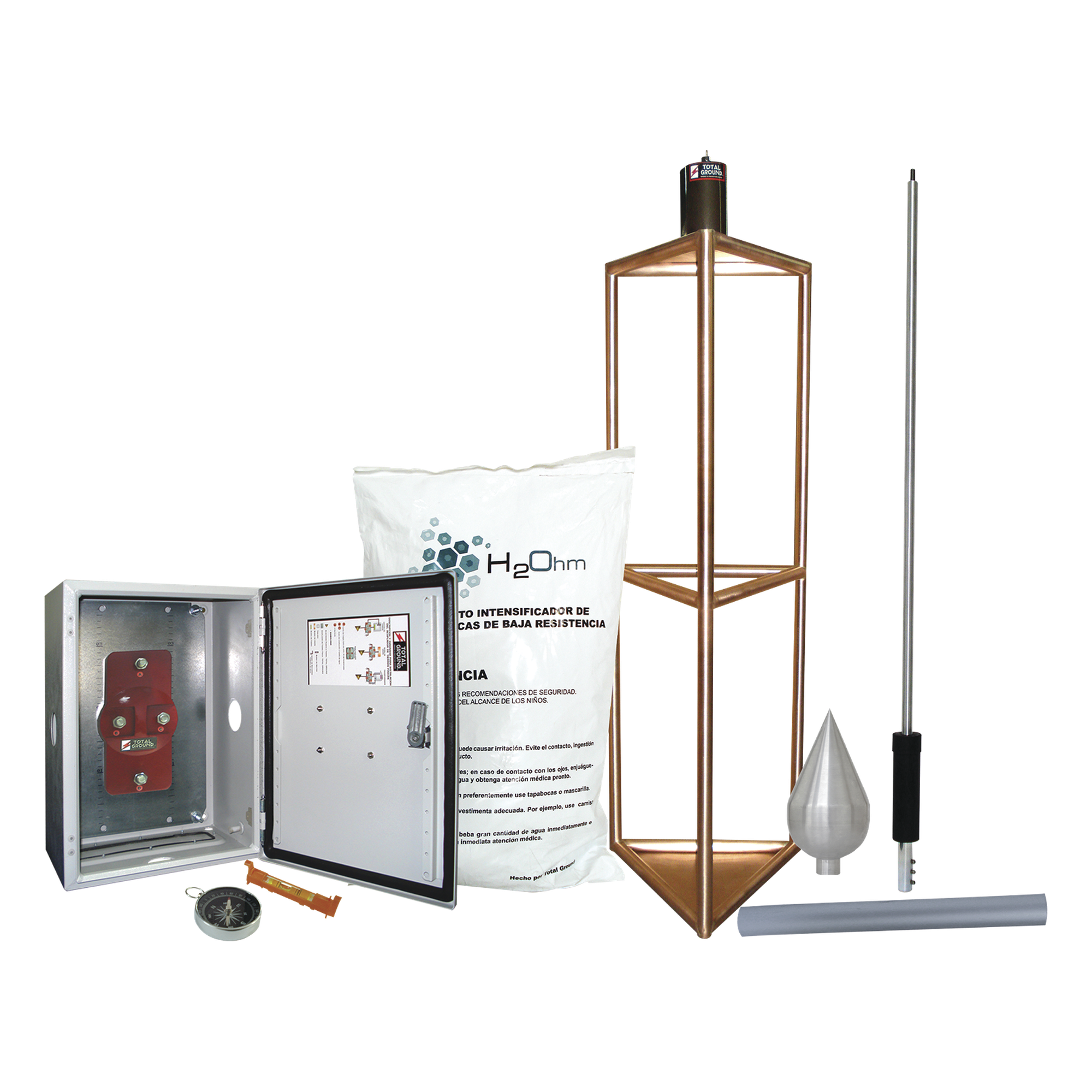 Kit de Pararrayo con Punta con Diámetro de Protección de 300 metros.  — TOTAL GROUND · SKU KDA-05
