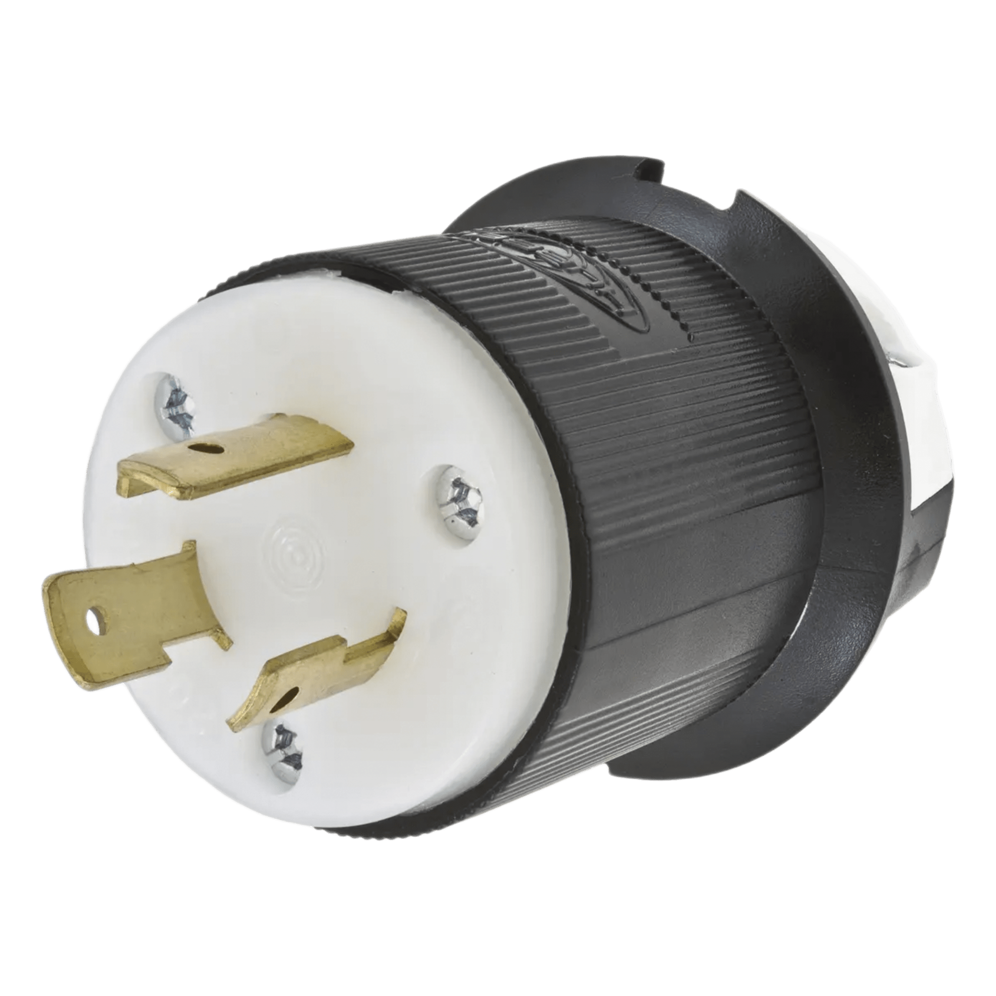 Clavija Industrial con Bloqueo de Media Vuelta / 20 A 250 V CA / 2 Polos 3 Hilos / Color Blanco y Negro / Nema L6-20P. — HUBBELL · SKU HUB-HBL-2321