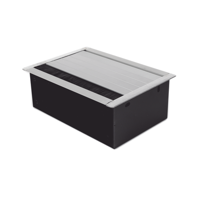 Caja Universal Vacía de 2 Módulos para Instalación en Escritorio (Voz, Datos, Video, Contactos Eléctricos), (No Incluye Accesorios)