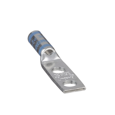Zapata de compresión LCD6-14A-L para cal. 6 Awg, Doble barreno para tornillo prisionero de 1/4, Espaciado de orificio 16mm, 1 Pz