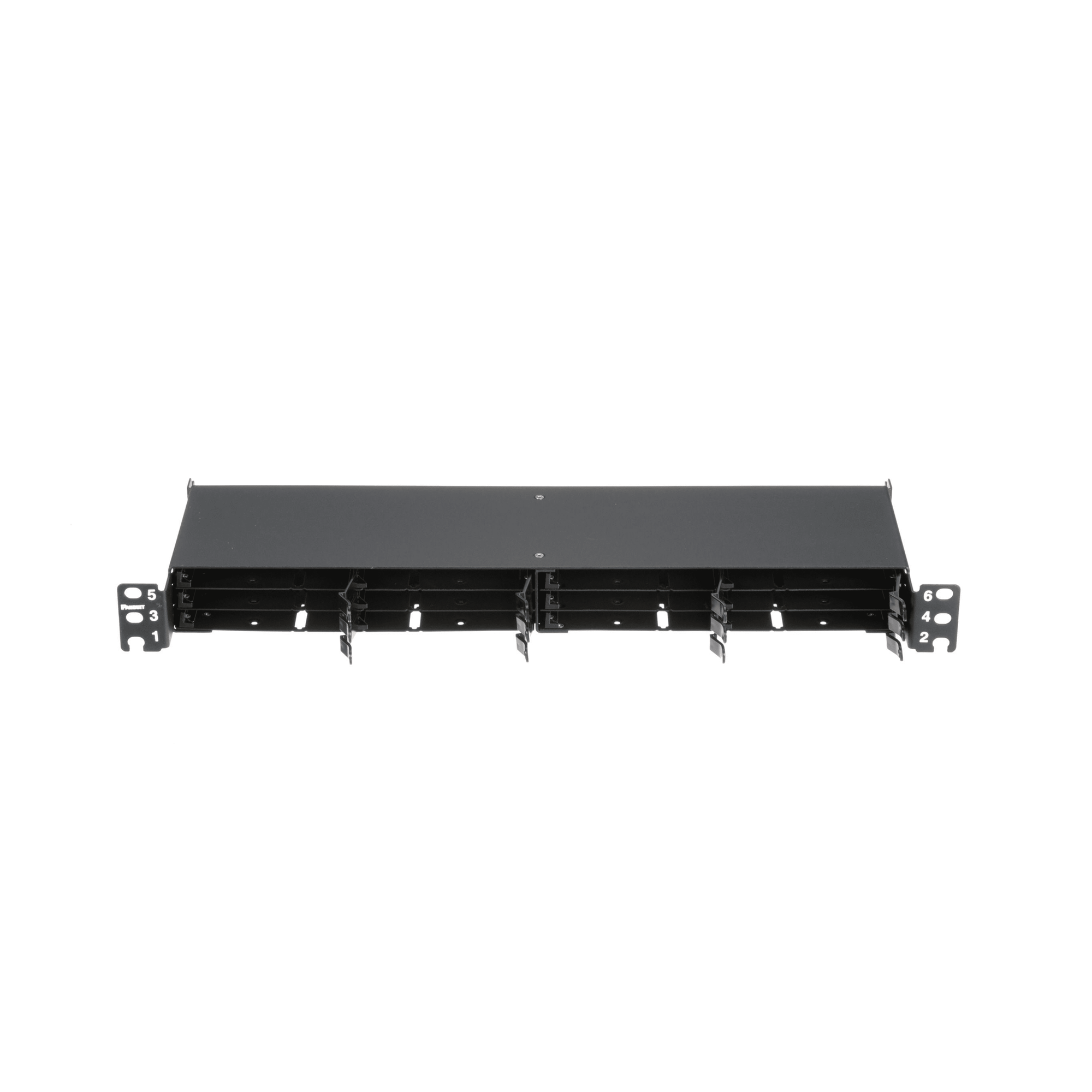 Panel de Distribución de Fibra Óptica, Acepta 12 Cassettes HD Flex en 6 Espacios, Hasta 144 Fibras, 1 UR — PANDUIT · SKU FLEX1UPN06