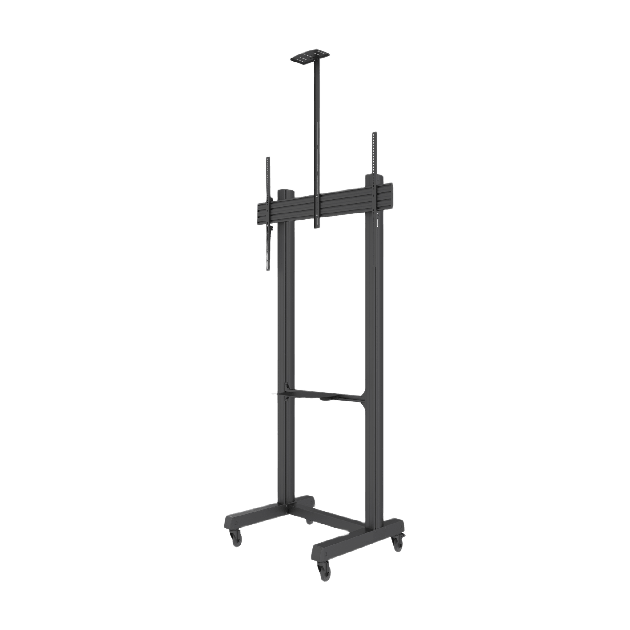 Montaje de Piso Móvil para Pantallas de 65 in a 100 in | vesa 100 x 100 hasta 1000 x 600 | carga maxima soportada 120kg| Fabricado en aluminio y acero