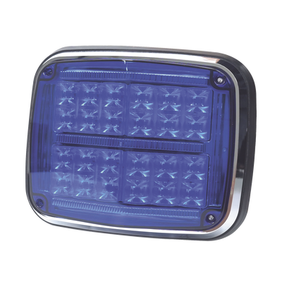 Luz de advertencia de 8 X 6", Color Azul, SAE, IP67, Ideal para Ambulancias