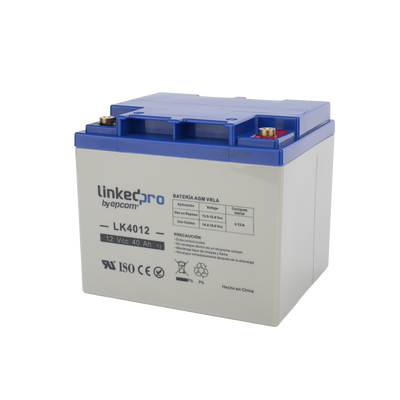 Batería de respaldo 12 V | 40 Ah | AGM | Especial para Seguridad Electrónica | UPS | Sistemas de Emergencia | Certificada UL | Vida útil 5 años | Terminales T2
