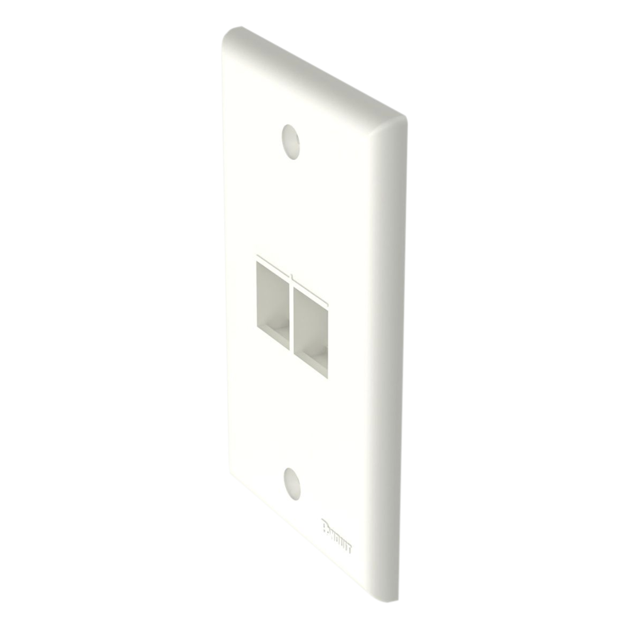 Placa de Pared Vertical / 2 Puertos Keystone / Diseño Plano / 69.8 x 114.3 mm / Blanco Mate