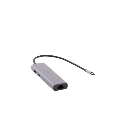 HUB USB-C (Docking Revodok) 6 en 1 | 3 Puertos USB-A 3.0 (5 Gbps) | USB-C PD 100W | HDMI 4K@30Hz | Entrada 1 RJ45 (Gigabit Ethernet) | Chip de Última Generación | Potente Disipación de Calor | Caja de Aluminio.